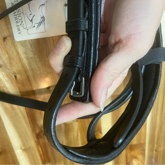 English Pony Bridal Noseband Truly Canadian leather Black - Picture 8 of 8